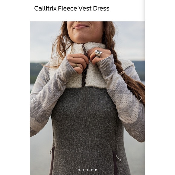 NEW Title Nine Callitrix Fleece Vest Sweater Dress Grey Ivory Sherpa M (8-10) - Picture 13 of 15